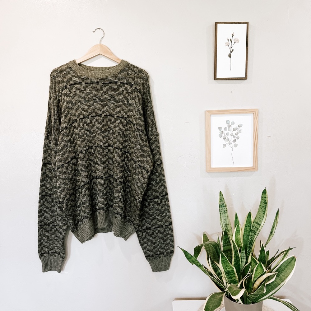 Earthy Neutral Oversized Grandpa Sweater